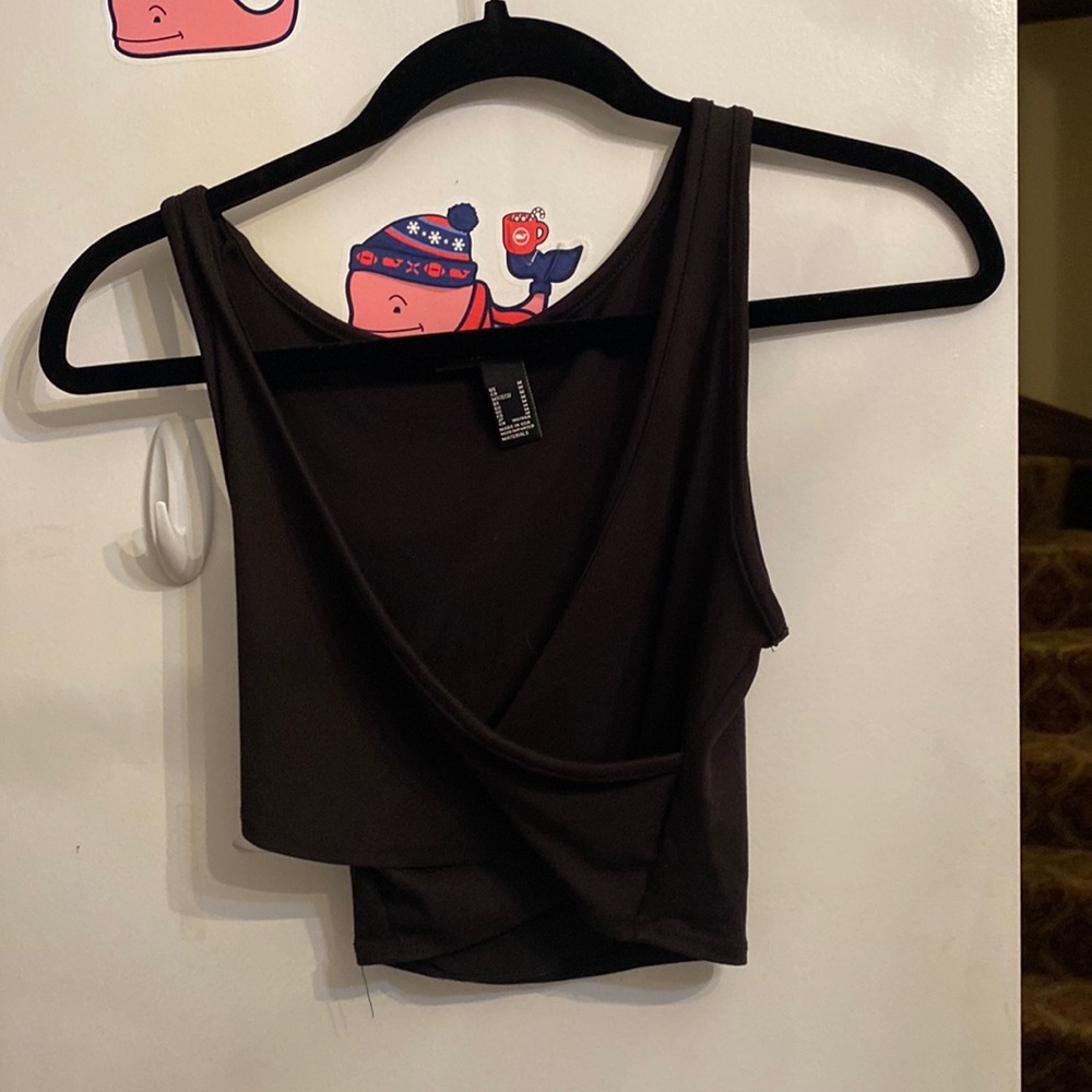 Forever 21 Black Cross Over Top